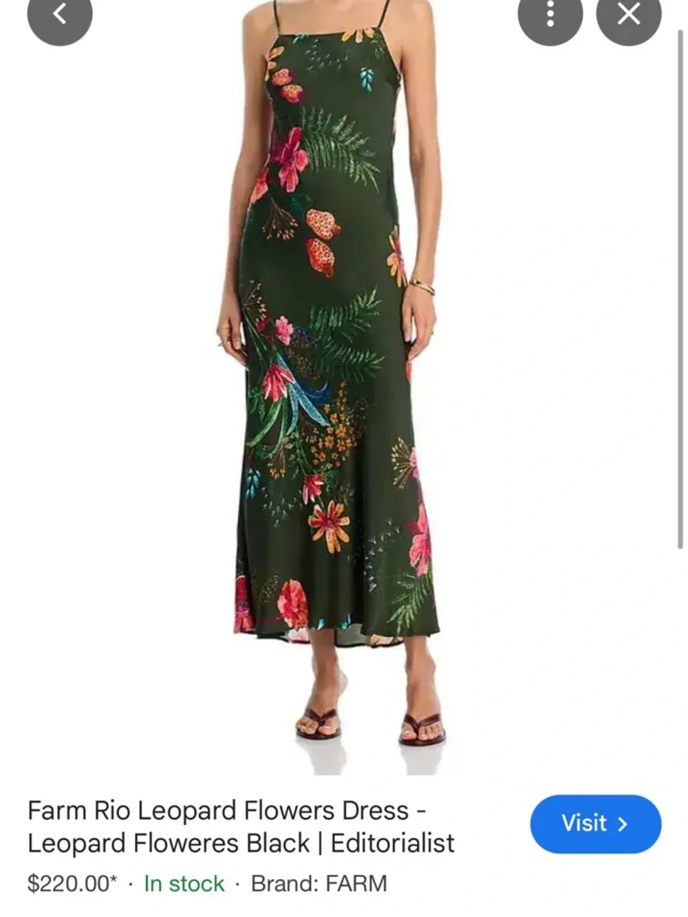 FARM RIO green Leopard Flowers Dress - Picture 13 of 14